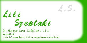 lili szeplaki business card