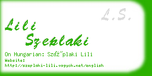 lili szeplaki business card